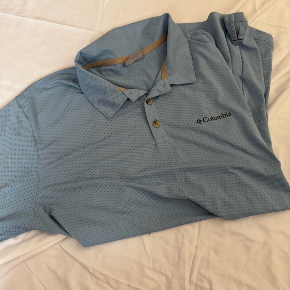 Columbia Men's Light Blue Polo Shirt